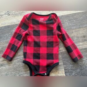 Jumping beans baby buffalo plaid check Holiday christmas onesie bodysuit 18 mo‎